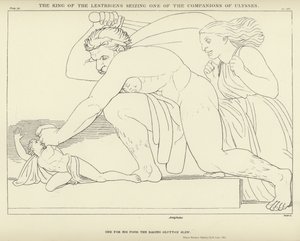 Il re dei Lestrigoni che cattura uno dei compagni di Ulisse